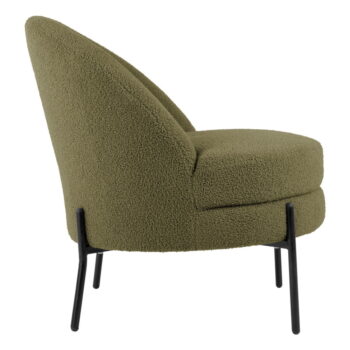 Kaki kreslo z textílie buklé Noble – Leitmotiv – Obrázok 3