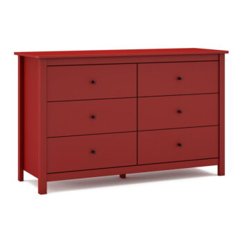 Červená nízka komoda z borovicového dreva 130x80 cm Misti – Marckeric - Image 2
