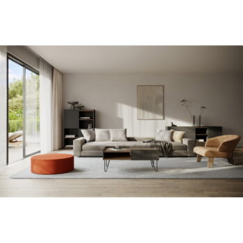 Hnedo-čierna nízka komoda v dekore orecha 180x83 cm Nina – TemaHome – Obrázok 4