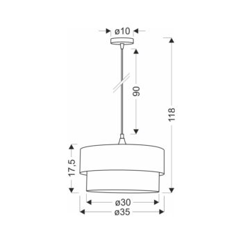 Závesné svietidlo v petrolejovej farbe/čierne s textilným tienidlom ø 35 cm Solanto – Candellux Lighting - Image 3