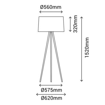 Hnedá stojacia lampa SULION Bea, výška 152 cm - Image 4