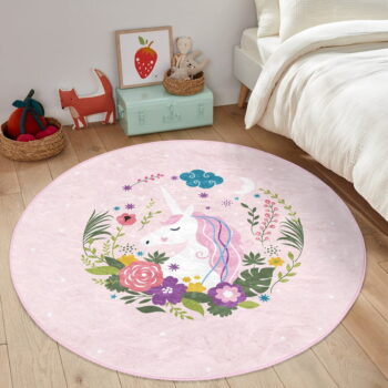Ružový detský koberec ø 80 cm Comfort – Mila Home - Image 5
