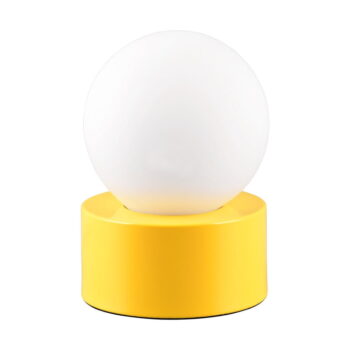 Žltá stolová lampa so skleneným tienidlom (výška 17 cm) Countess – Trio