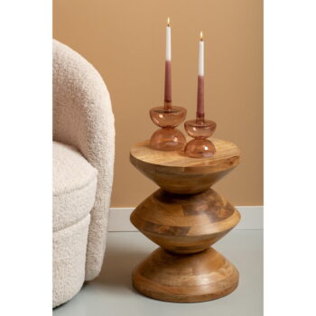 Okrúhly odkladací stolík z mangového dreva ø 35 cm Totem – Leitmotiv - Image 3