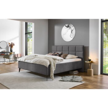 Antracitovosivá dvojlôžková posteľ s úložným priestorom s roštom 200x200 cm Paulo – Meise Möbel - Image 2