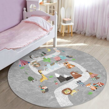 Sivý detský koberec ø 80 cm Comfort – Mila Home - Image 3
