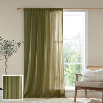 Khaki záclona 140x183 cm Zofia Broderie Anglaise – Pineapple Elephant - Image 5