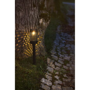 Čierne solárne LED osvetlenie z nerezovej ocele Star Trading Blace, výška 46 cm - Image 3