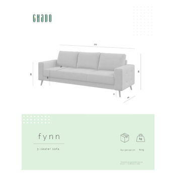 Oranžová pohovka 233 cm Fynn – Ghado – Obrázok 3