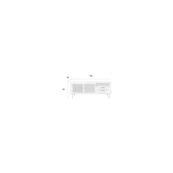 Krémový ratanový TV stolík 150x55 cm Amaya – White Label - Image 2