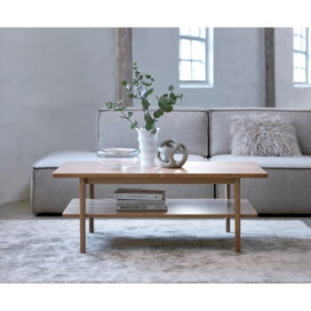 Konferenčný stolík s doskou v dubovom dekore v prírodnej farbe 45x60 cm Ponza – Unique Furniture - Image 3