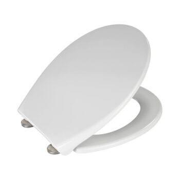 Biele WC sedadlo s jednoduchým zatváraním Wenko Samos, 44,5 x 37,5 cm – Obrázok 3