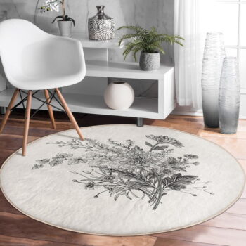 Krémový prateľný okrúhly koberec vhodný pre robotické vysávače ø 80 cm Comfort – Mila Home - Image 3