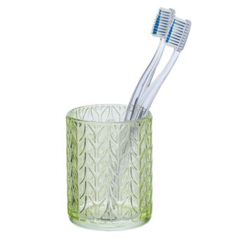 Zelený sklenený téglik na kefky Wenko Vetro – Obrázok 2