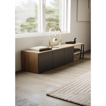 Čierny TV stolík v dekore orecha 190x45 cm Albi - TemaHome – Obrázok 7