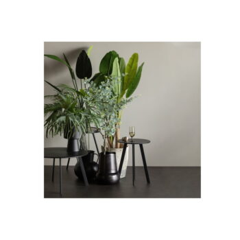 Čierny záhradný odkladací stolík WOOOD Fer, ø 70 cm – Obrázok 5