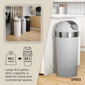 Sivý plastový odpadkový kôš 62 l Venti – Umbra - Image 4
