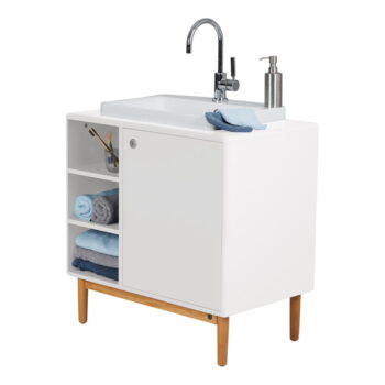 Biela závesná skrinka s umývadlom bez batérie 80x62 cm Color Bath – Tom Tailor – Obrázok 6