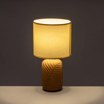 Stolová lampa v krémovo-tehlovej farbe s textilným tienidlom (výška 39 cm) – Casa Selección - Image 2