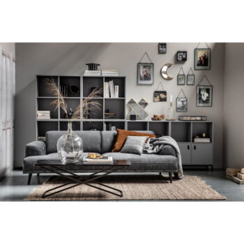 Sivá modulárna knižnica z borovicového dreva 81x81 cm Vt – vtwonen - Image 5