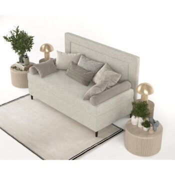 Sivobéžová čalúnená jednolôžková posteľ 90x200 cm Albumy – Maison de Rêve – Obrázok 7