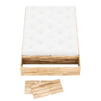 Dvojlôžková posteľ z borovicového dreva s úložným priestorom s roštom v prírodnej farbe 160x200 cm Basement Bed – Karup Design - Image 4