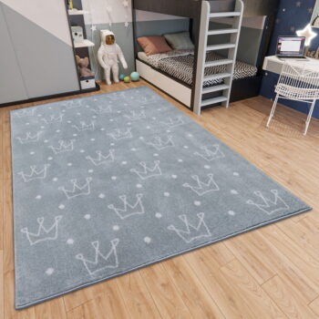 Sivý detský koberec 120x170 cm Crowns – Hanse Home – Obrázok 2