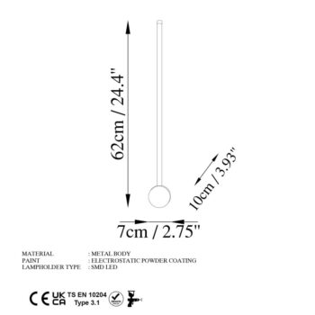 LED nástenné svietidlo v zlatej farbe ø 7 cm Sword – Opviq lights - Image 9
