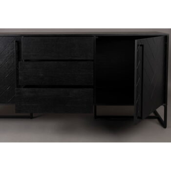 Čierna nízka komoda v dekore exotického dreva 180x80 cm Class - Dutchbone - Image 11