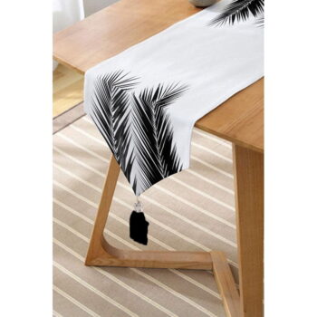 Čierno-béžový behúň na stôl 140x45 cm - Minimalist Cushion Covers – Obrázok 2