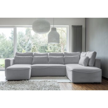 Svetlosivá rozkladacia rohová pohovka (do "U") Homely Tommy – Miuform - Image 6