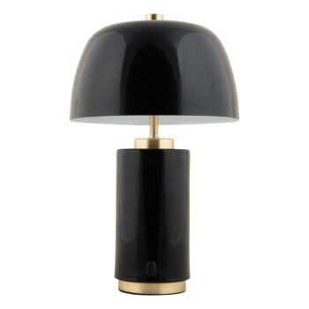 Čierna LED stmievateľná stolová lampa s kovovým tienidlom (výška 30 cm) Freya – Leitmotiv - Image 5