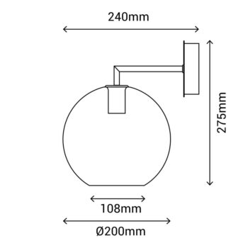 Čierne nástenné svietidlo SULION Bogard, ø 20 cm - Image 5