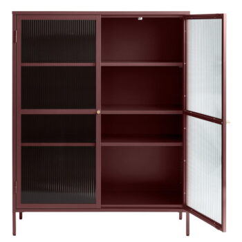 Červená kovová vitrína 111x140 cm Bronco – Unique Furniture – Obrázok 3