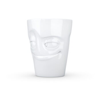 Biely šibalský porcelánový hrnček s uškom 58products - Image 2