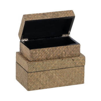 Hnedé dekoratívne úložné boxy v súprave 2 ks 25x15x12 cm – Ixia - Image 8