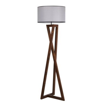 Sivo-hnedá stojacia lampa s textilným tienidlom (výška 149 cm) Maçka – Opviq lights - Image 7