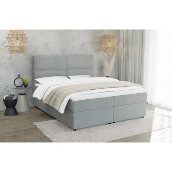 Svetlosivá boxspring posteľ s úložným priestorom 180x200 cm Rico – Ropez - Image 2