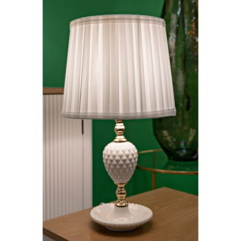 Biela stolová lampa s textilným tienidlom (výška 44 cm) Torre – Mauro Ferretti - Image 2