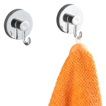 Samodržiace plastové háčiky v súprave 2 ks v lesklej striebornej farbe Vacuum-Loc – Wenko - Image 5