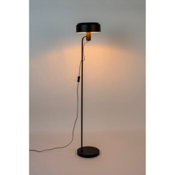 Čierna stojacia lampa s kovovým tienidlom (výška 135 cm) Landon – White Label - Image 2