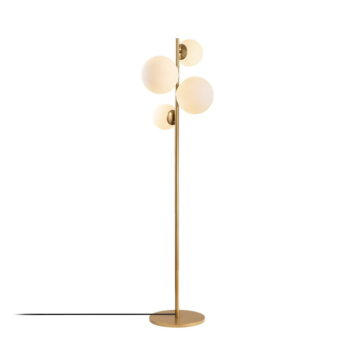 Stojacia lampa v zlatej farbe so skleneným tienidlom (výška 162 cm) Fazli – Opviq lights - Image 2