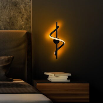 Čierne LED nástenné svietidlo ø 7 cm Likma – Opviq lights - Image 3