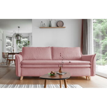Svetloružová rozkladacia pohovka 225 cm Charming Charlie – Miuform - Image 2