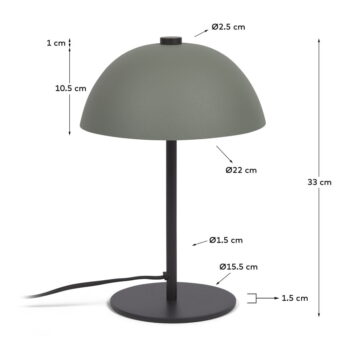 Zelená stolová lampa s kovovým tienidlom (výška 33 cm) Aleyla - Kave Home - Image 6