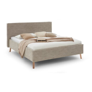 Béžová čalúnená dvojlôžková posteľ s úložným priestorom s roštom 180x200 cm Riva – Meise Möbel – Obrázok 6