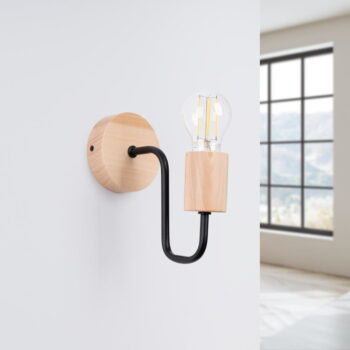 Nástenné svietidlo v čierno-prírodnej farbe Dazzle – Nice Lamps - Image 7