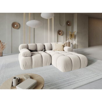 Béžová zamatová modulárna rohová pohovka (pravý roh) Bellis – Micadoni - Image 7