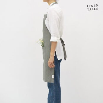 Ľanová zástera Khaki – Linen Tales - Image 3