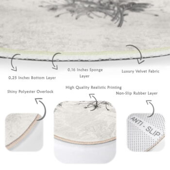 Krémový prateľný okrúhly koberec vhodný pre robotické vysávače ø 80 cm Comfort – Mila Home - Image 6